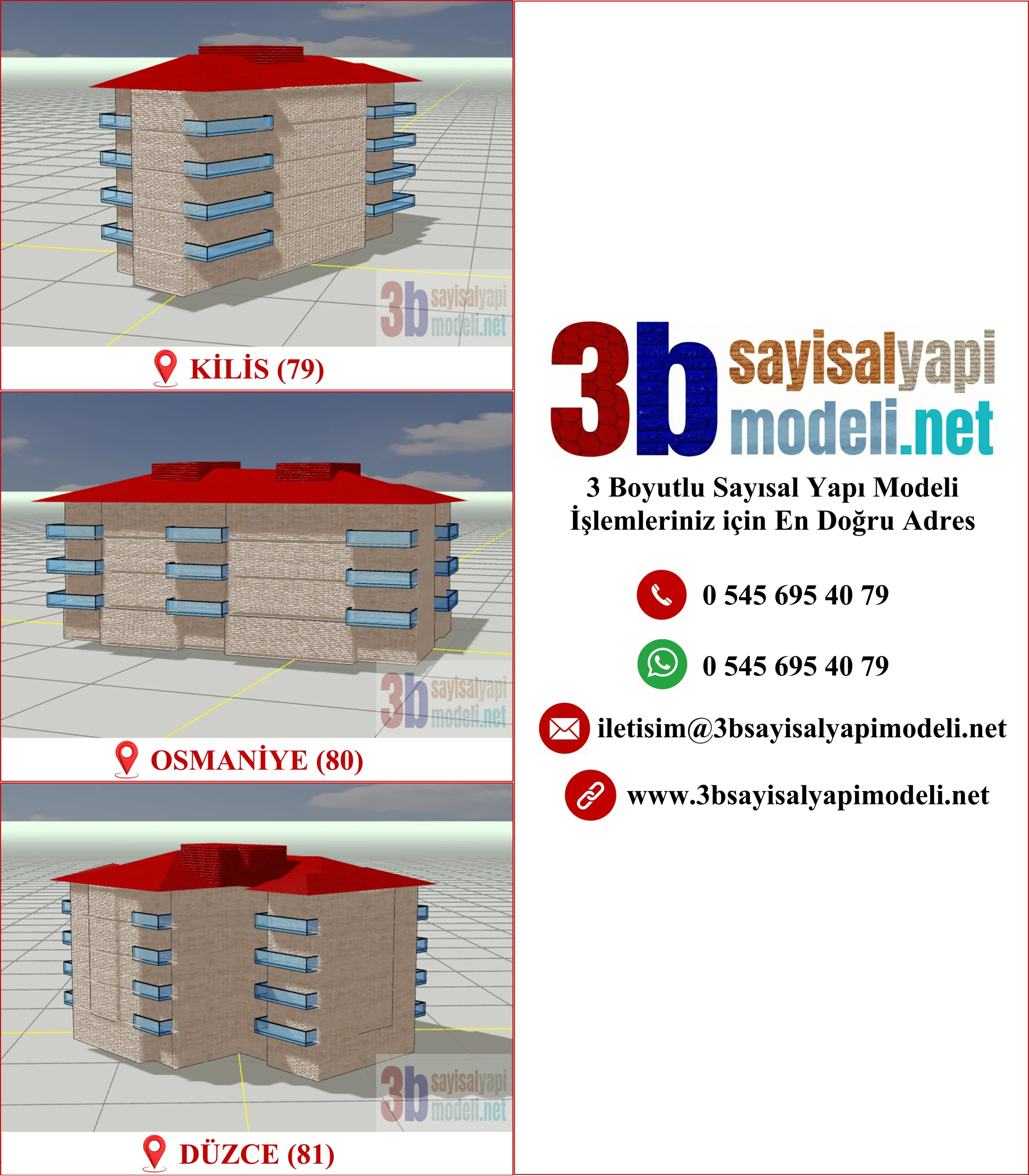 3 Boyutlu (3B) Sayısal Yapı Modeli Üretimi, Türkiye Genelinde TKGM Standartlarında Dijital Bina Üretim Rehberine Tam Uyumlu CityGML Üretimi