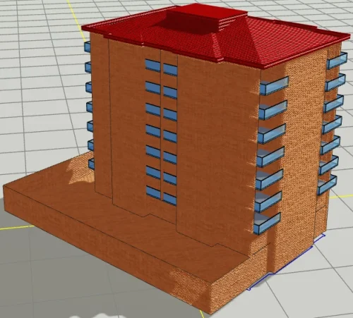 Eğimli Çatıya Sahip Yapı için 3 Boyutlu Sayısal Yapı Modeli Örneği