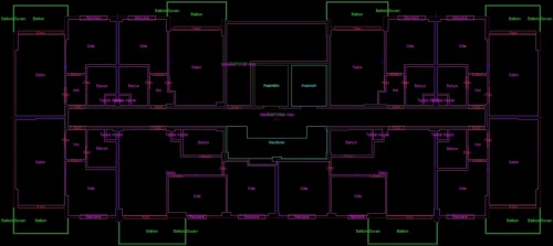 Ortak Teraslı Çatıya Sahip Yapı için 3 Boyutlu Sayısal Yapı Modeli Örneği - Kat Planı Çizimi