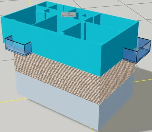 Tripleks Villa için 3 Boyutlu Sayısal Yapı Modeli Örneği - Tripleks Kat