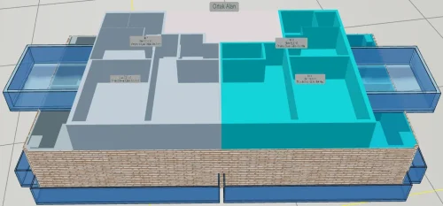 Çatı Katlı Yapı için 3 Boyutlu Sayısal Yapı Modeli Örneği - Çatı Katı