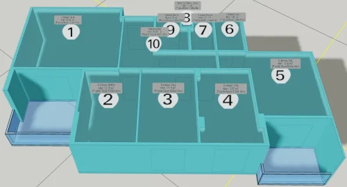 Ortak Teraslı Çatıya Sahip Yapı için 3 Boyutlu Sayısal Yapı Modeli Örneği - Bağımsız Bölüm Kısımları