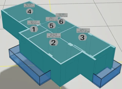 Dubleks Yapı için 3 Boyutlu Sayısal Yapı Modeli Örneği - Bağımsız Bölüm Kısımları