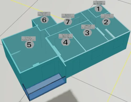 Tonoz Çatılı Yapı için 3 Boyutlu Sayısal Yapı Modeli Örneği - Bağımsız Bölüm Kısımları