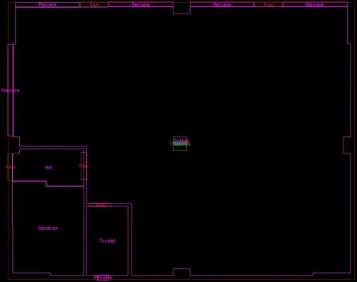 Depolu ve Asma Katlı Yapı için 3 Boyutlu Sayısal Yapı Modeli Örneği - Kat Plan Çizimi