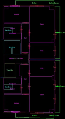 Çatı Katlı Yapı için 3 Boyutlu Sayısal Yapı Modeli Örneği - Kat Planı Çizimi