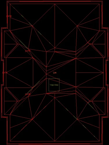 Eğimli Çatıya Sahip Yapı için 3 Boyutlu Sayısal Yapı Modeli Örneği - Çatı Çizimi