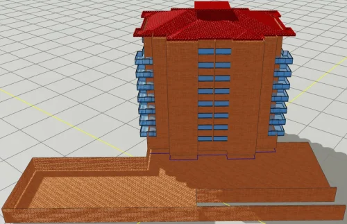 Eğimli Çatıya Sahip Yapı için 3 Boyutlu Sayısal Yapı Modeli Örneği