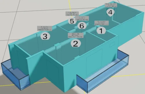 Dubleks Yapı için 3 Boyutlu Sayısal Yapı Modeli Örneği - Bağımsız Bölüm Kısımları