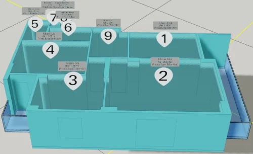Ortak Teraslı Çatıya Sahip Yapı için 3 Boyutlu Sayısal Yapı Modeli Örneği - Bağımsız Bölüm Kısımları