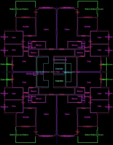 Eğimli Çatıya Sahip Yapı için 3 Boyutlu Sayısal Yapı Modeli Örneği - Kat Planı Çizimi