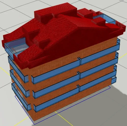 Çatı Katlı Yapı için 3 Boyutlu Sayısal Yapı Modeli Örneği